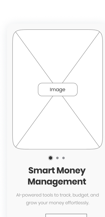 FinSage onboarding wireframe
