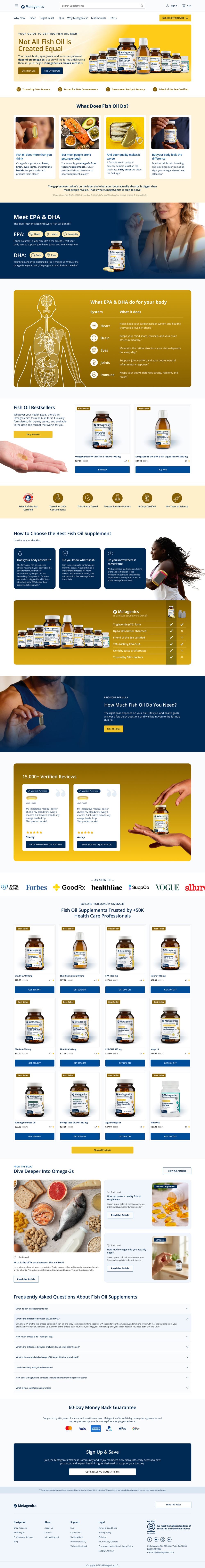 Approved OmegaGenics Fish Oil desktop landing-page design