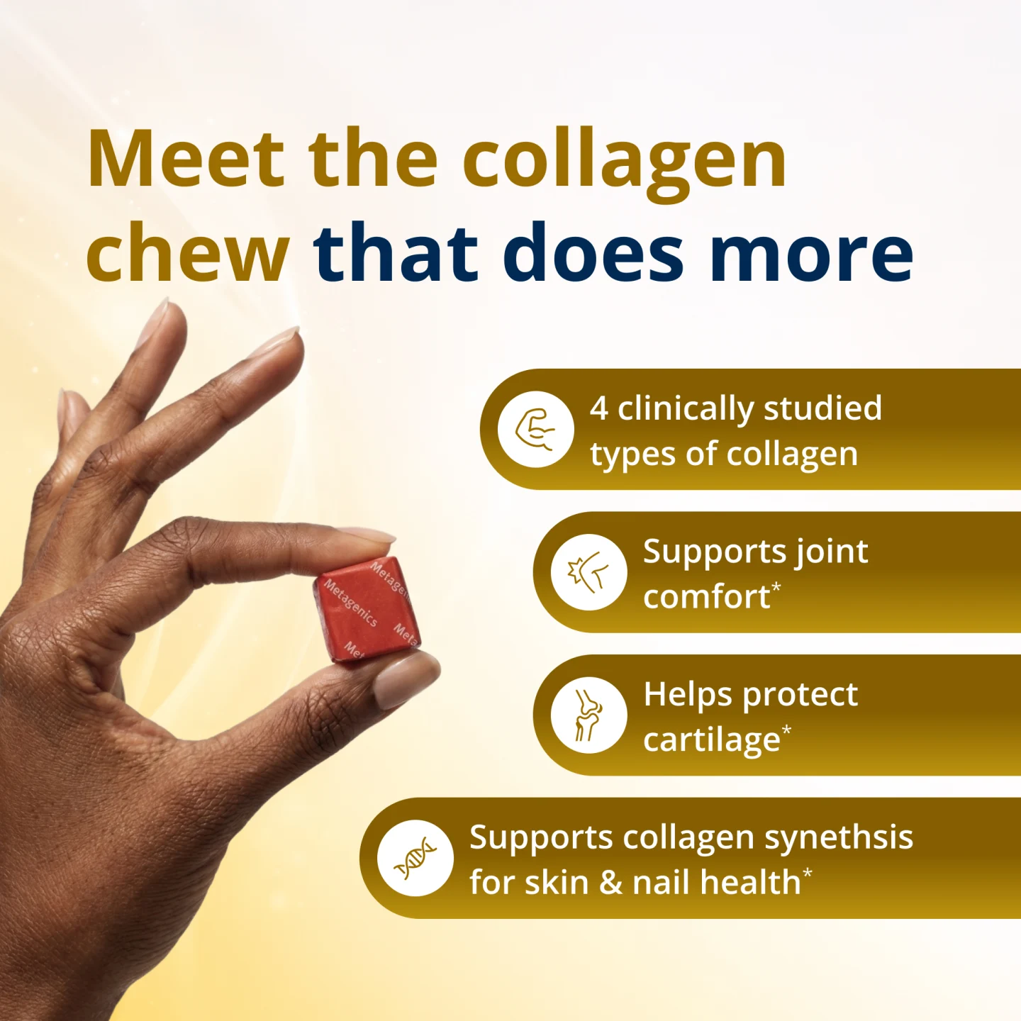 StayStrong collagen chew PDP benefit visual